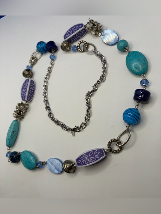 Premier Designs Jewelry - Premier Designs Turquoise & Lavender Statement Beaded Necklace